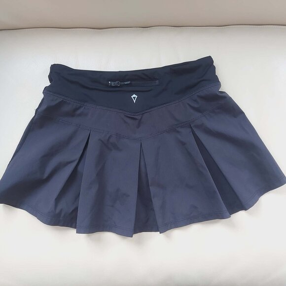 Ivivva Girl by Lululemon 🍋Fast Drill Skirt black skort shorts under size 12 - Picture 3 of 6